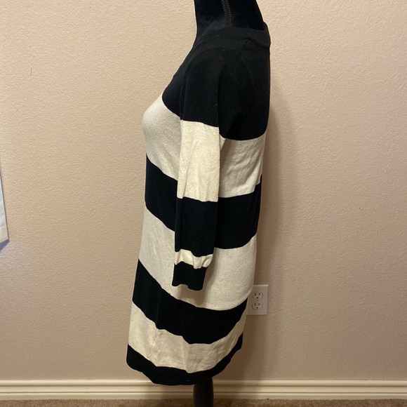 GAP Black and White Stripe Sweater Dress - Picture 2 of 7